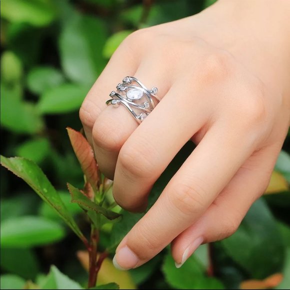 New Women’s 925 Silver Party Diamond Ring - Picture 5 of 5